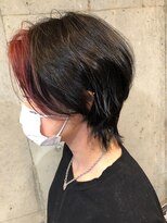 ヘアーアンドメイク ファット(Hair&Make PHAT) フェイスフレーミングレッドカラーウルフカット20代30代