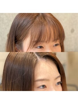 アフィーロ(ACHFILO) 韓国人風前髪エクステ20代30代かきあげ 透明感ココアブラウン