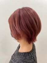 モルニ(MORNI)&nbsp;レッドカラー_マロンベージュ Aラインボブ かきあげ