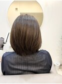 レイヤー　ミディアム　ダークグレージュ　髪質改善　グラボブ