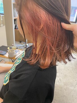 マロウ(mallow) 《花屋併設》インナーカラー コーラルピンク