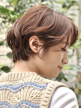 ファイブシーン アオヤマ(5SCENE AOYAMA) ゆるパーマ秋ショート伸ばしかけナチュラルぱーマ