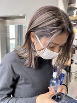 キラ 渋谷(KILLA)&nbsp;ハイライト/小顔/ボブウルフ/ネイビージュ/黒髪/ワンレン