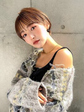 ギークス(GEEKS) 【GEEKS渋谷】耳かけ/マッシュショートボブ/冬カラー/艶ブラウン