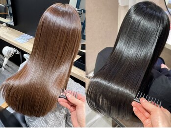 ジーニー 横浜(giinii)の写真/《髪質改善縮毛矯正》で地毛風ストレート♪シャキンと不自然にならず、クセを柔らかくナチュラルに伸ばす！