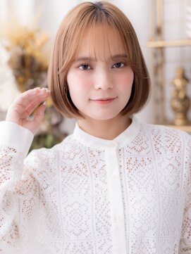 カバーヘア ブリス 北浦和(COVER HAIR bliss) 透明感バーガンディ前下がりミニボブレイヤーb北浦和20代30代