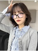 大人ガーリーミディアムレイヤー＿ダークアッシュブラウン
