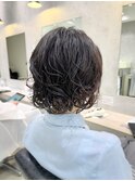 大人美人丸みショートボブパーマヘア川崎20代30代40代