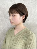 マッシュショートグレージュ髪質改善ショートパーマダークカラー