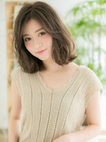 レアワンハナレ センター北美容院(lea/1 HANARE)&nbsp;センター北/髪質改善/オリーブベージュでふんわりカールロブ♪b