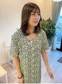 【韓国ヘア】ブリーチなし/オリーブカラー/くびれヘア/