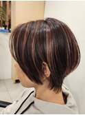 ハイライトショートボブ