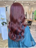 大人ピンクダブルカラーレイヤーカットイルミナカラー髪質改善