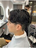 ニュアンスパーマ,メンズ刈り上げ,こなれ感,時短セット,黒髪男子