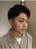 王道アップバングツーブロック刈り上げ爽やかスタイル