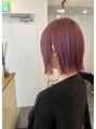 ルヴェルヘアー(Revel hair) タッセルボブ × ブリーチ × ピンクベージュ