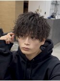 波巻きツイストシャドウパーマ×ラウンドマッシュ