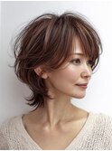 白髪ぼかし脱白髪染め大人ショート40代50代60代