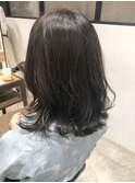 ダークグレージュ×ミディアムボブ　正木ゆかり