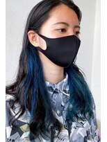 ヘアーループレル(Hair ruup Rell design works)&nbsp;ブルーのインナーカラー