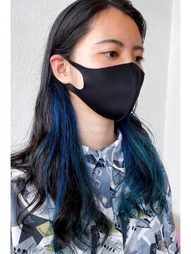 ヘアーループレル(Hair ruup Rell design works) ブルーのインナーカラー