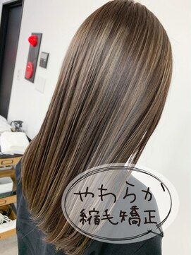 リ シャルム バイ エニーハウ 南七日町店(Re charm by anyhow) 明るめのハイライト×やわらか縮毛矯正+髪質改善トリートメント