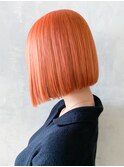 オレンジパツボブ_チェリーブラウンフェミニンロング_ba346433