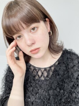 レジュアル(RESSUAL) 黒髪ボブルフネビージュ小顔ヘアワンレン