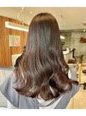 似合わせカット/艶巻きフェミニンロング/韓国/ことりベージュ