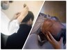 【12周年記念/人気Ｎｏ.1】カット+顔そり+最上級スパ50分+フット付￥12000→