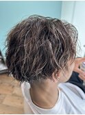 スパイラルパーマ×メンズハイライトカラー