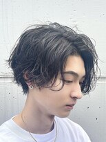 メンズカットマッシュ緩めシャドウパーマ韓国フェザーパーマ原宿