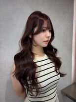 アスター 天神大名店(Aster) ミディアムへア暗めカラー/デザインカラー/フェイスフレーミング