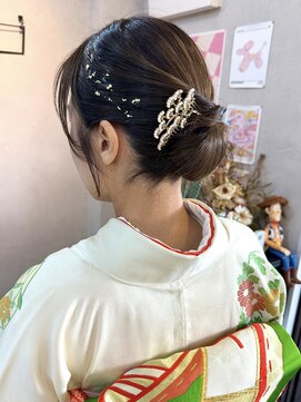 訪問着着付け＆タイトシニヨンアレンジ