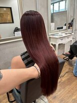 ヘアプレイスソル (HAIR PLACE SoL)&nbsp;ブリーチなしダブルカラー/ワインレッド/ストレートロング