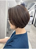 元町ショートカット白髪ぼかし白髪染めハイライト髪質改善ボブ