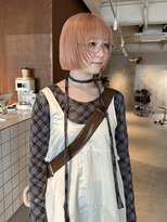 ミュー(miμ)&nbsp;フェイスレイヤー/ピンクベージュ/切りっぱなしボブ