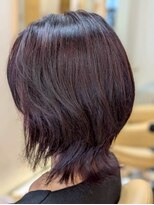 ヘアアンドフェイス マリィファースト(Hair&Face Marry First)&nbsp;ピンク系黒染め×外はねウルフ