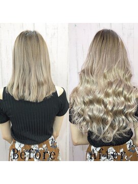 エクステ専門店あるじゃんすー 小倉店 ミルクティーベージュ#シールエクステ#フリンジウェーブ#小倉