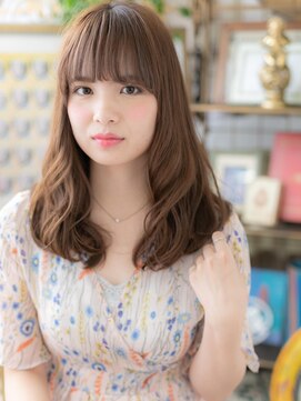 カバーヘア イヴ 戸頭店(COVER HAIR EVE) くせ毛風ふんわり小顔セミディa戸頭10代20代30代