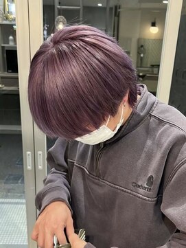 アース コアフュールボーテ 長野稲田店(EARTH coiffure beaute) ピンクラベンダーダブルカラーケアブリーチメンズハイトーン
