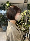 マロンベージュ/ボブ/前髪/レイヤー/髪質改善/縮毛矯正/銀座