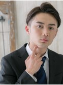 マットブラウンフェードカットショートのイケメンヘアR草加