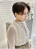 ハンサムショート ハイライト ブリーチなし