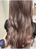 艶髪ハイトーンカラーピンクベージュニュアンスカラー
