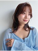 ベージュインナーカラーショートボブレイヤーミディアム前髪