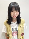マッシュバング☆顔周りレイヤー/こなれミディアムスタイル/前髪