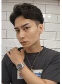 アップバング毛流れニュアンスパーマ