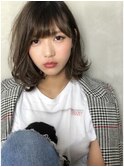 大人かわいいワンカールボブ【イルミナカラー】カーキグレージュ