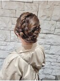 セミロング×ヘアアレンジ